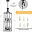 Candelabro vestíbulo lámpara araña negra metal estilo granja
