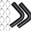 Set 2 mangueras combustible 1 1/2" 90grados 8 abrazaderas