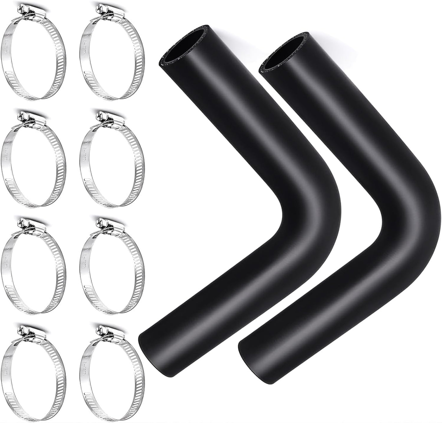Set 2 mangueras combustible 1 1/2" 90grados 8 abrazaderas