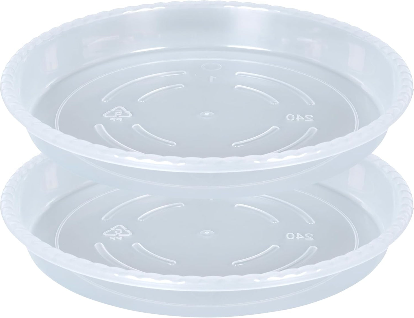 2 Pzas Platillo Plástico Transparente 12" para Plantas