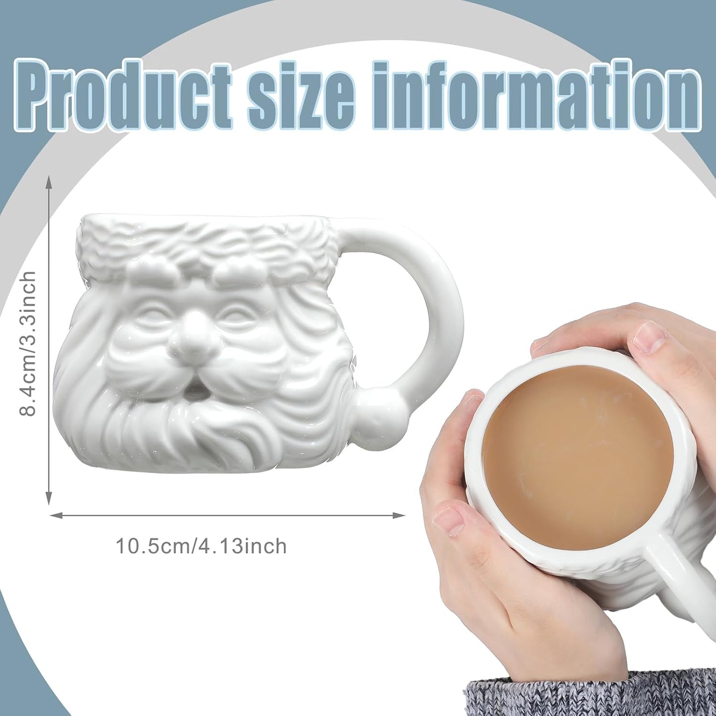 2 Pzas Tazas Cerámica Papá Noel 16oz para Café Té Latte