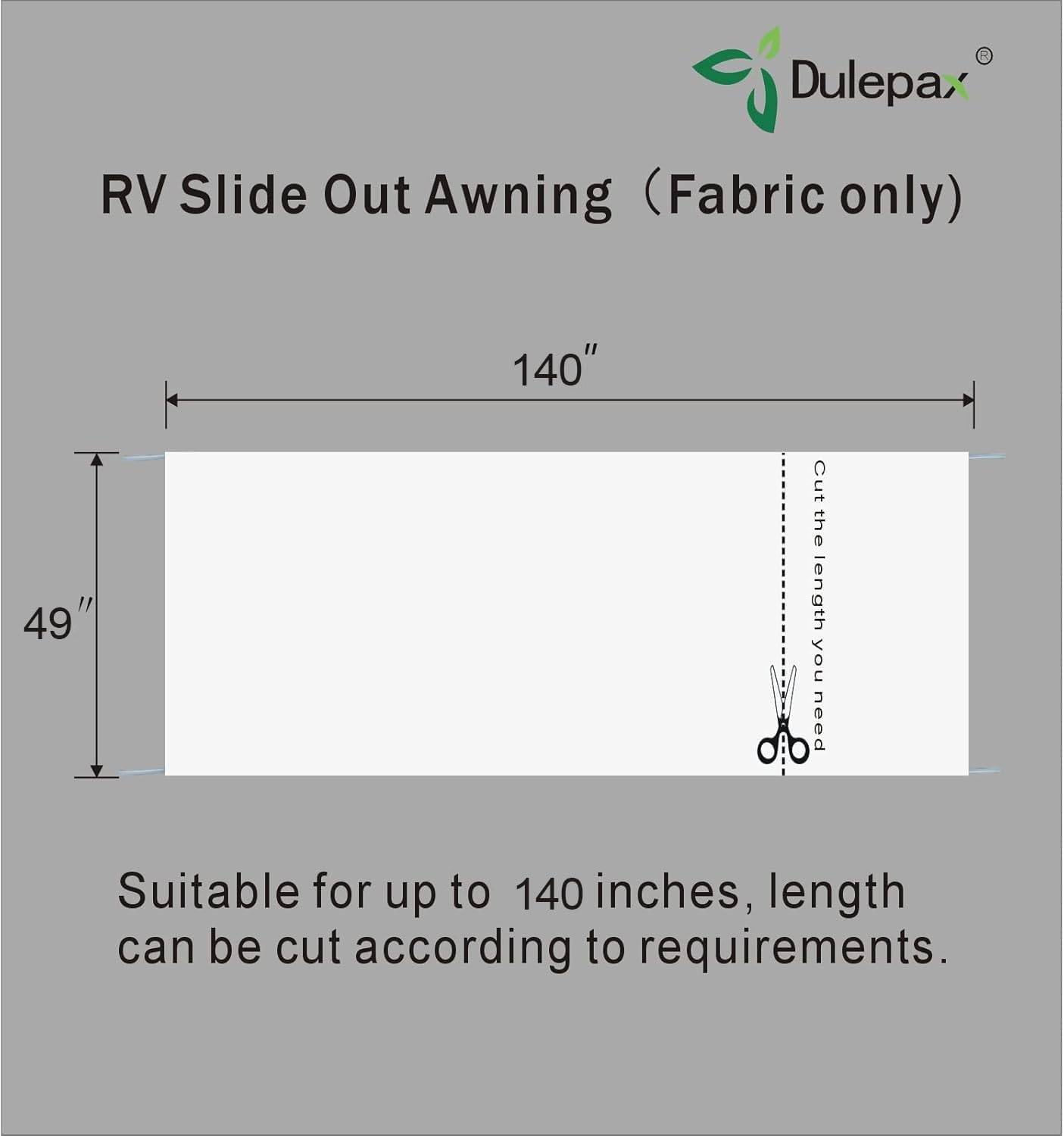 Tela repuesto toldo deslizante RV 46x140pulg blanco