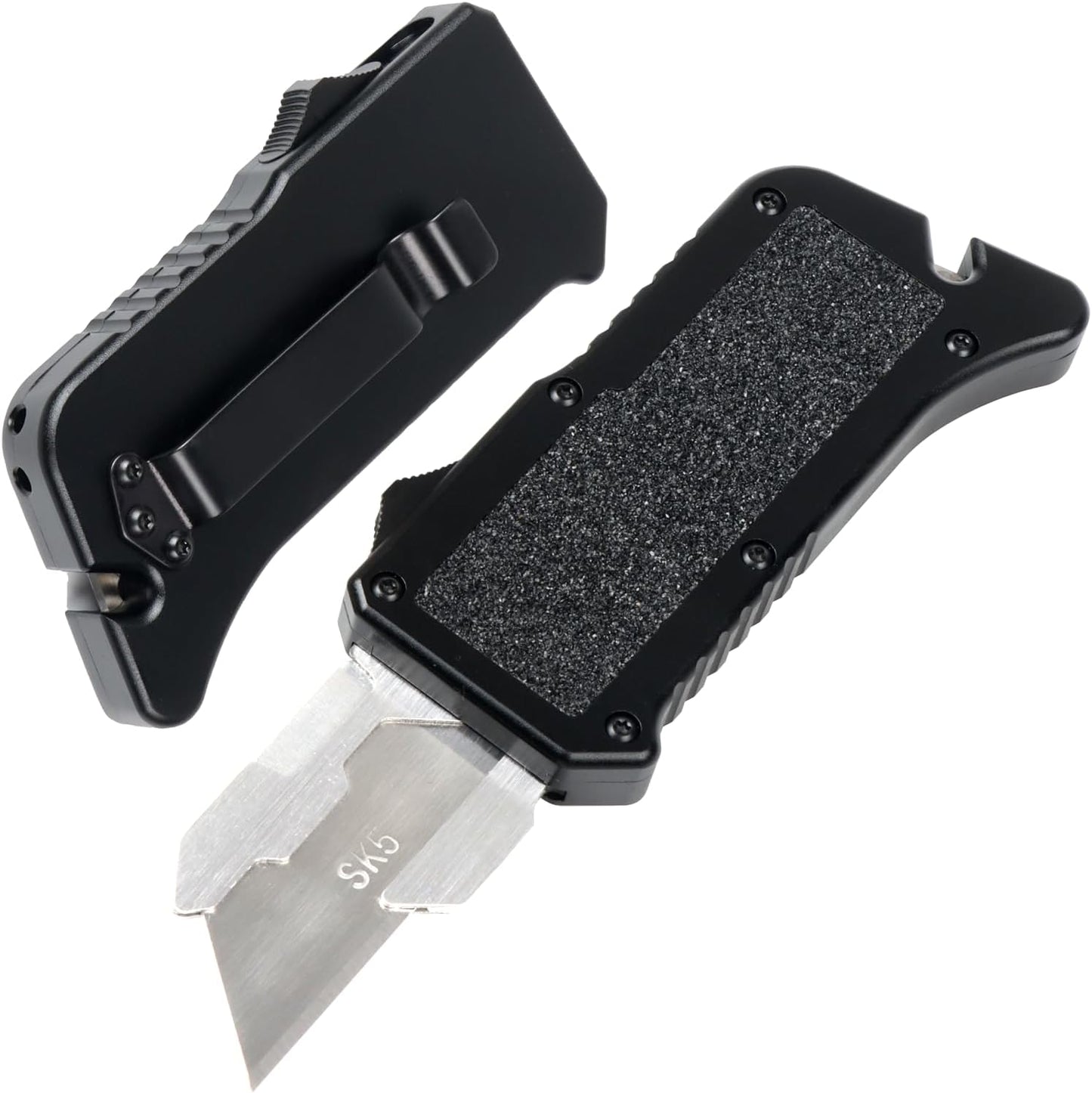 Cuchillo retráctil aluminio 3.66pulg con 5 cuchillas SK5