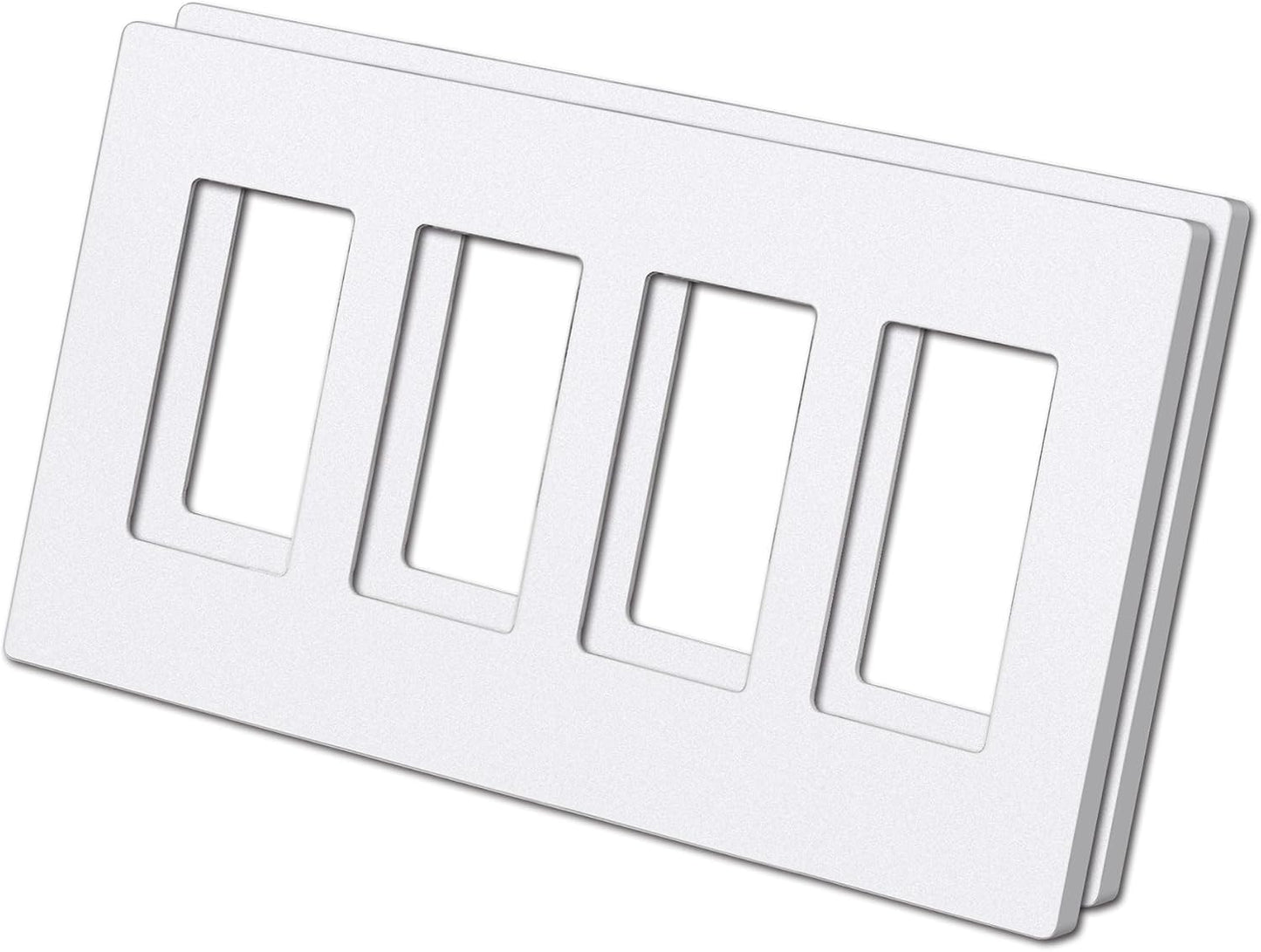 Placa pared mate 4 bandas blanco nieve interruptor luz USB GFCI