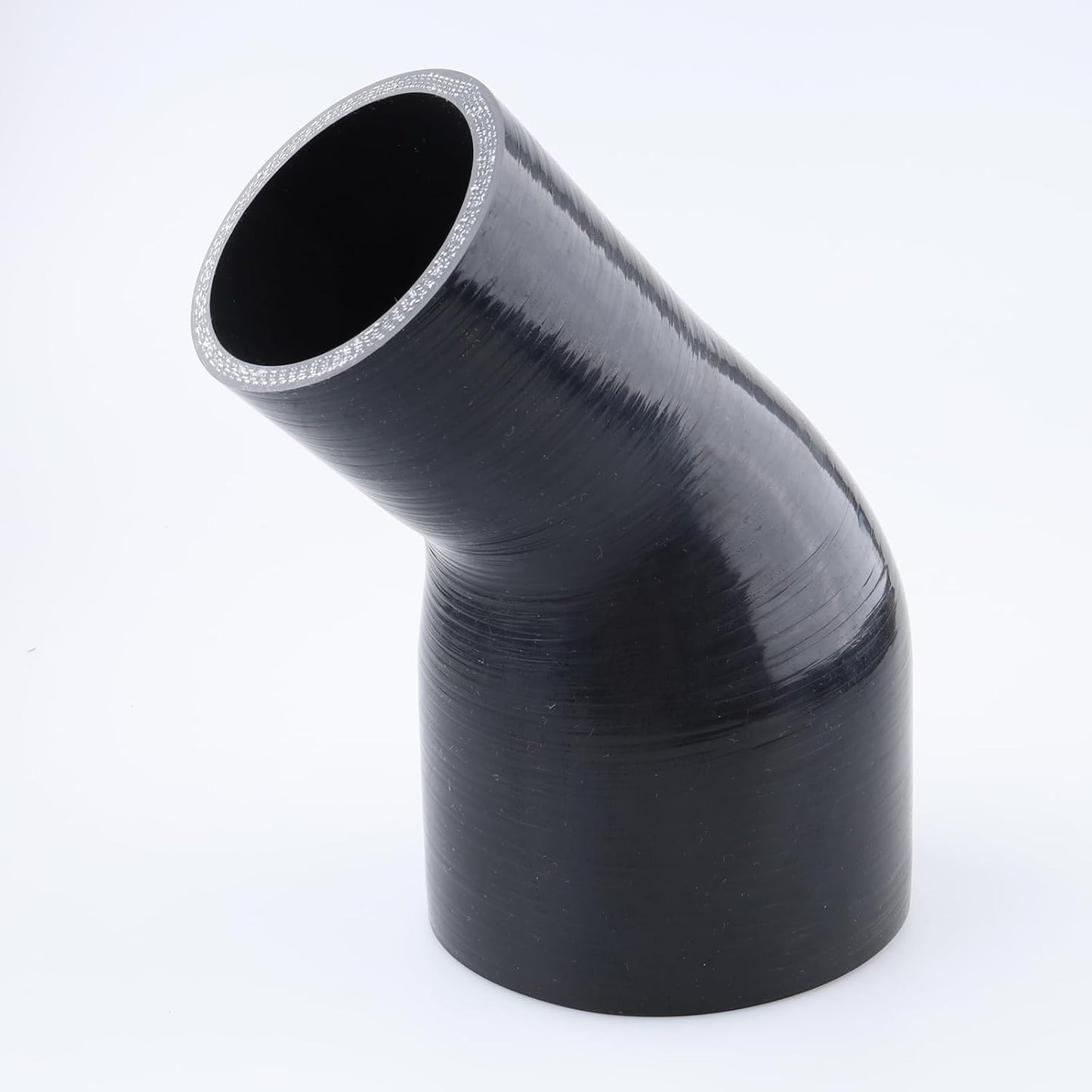 Acoplador reductor codo 45 grados manguera silicona negro