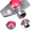 Rociador metal ajustable 360 grados jardín 3 pzas rojo