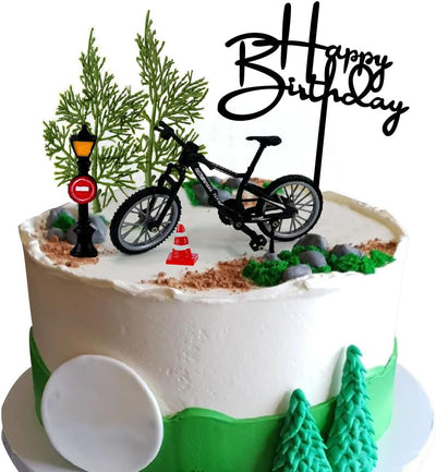 6 Pzas Decoraciones Tarta Bicicleta Con Luz Carretera