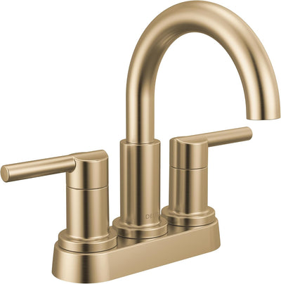 Grifo baño dorado cepillado 4pulg 3agujeros bronce