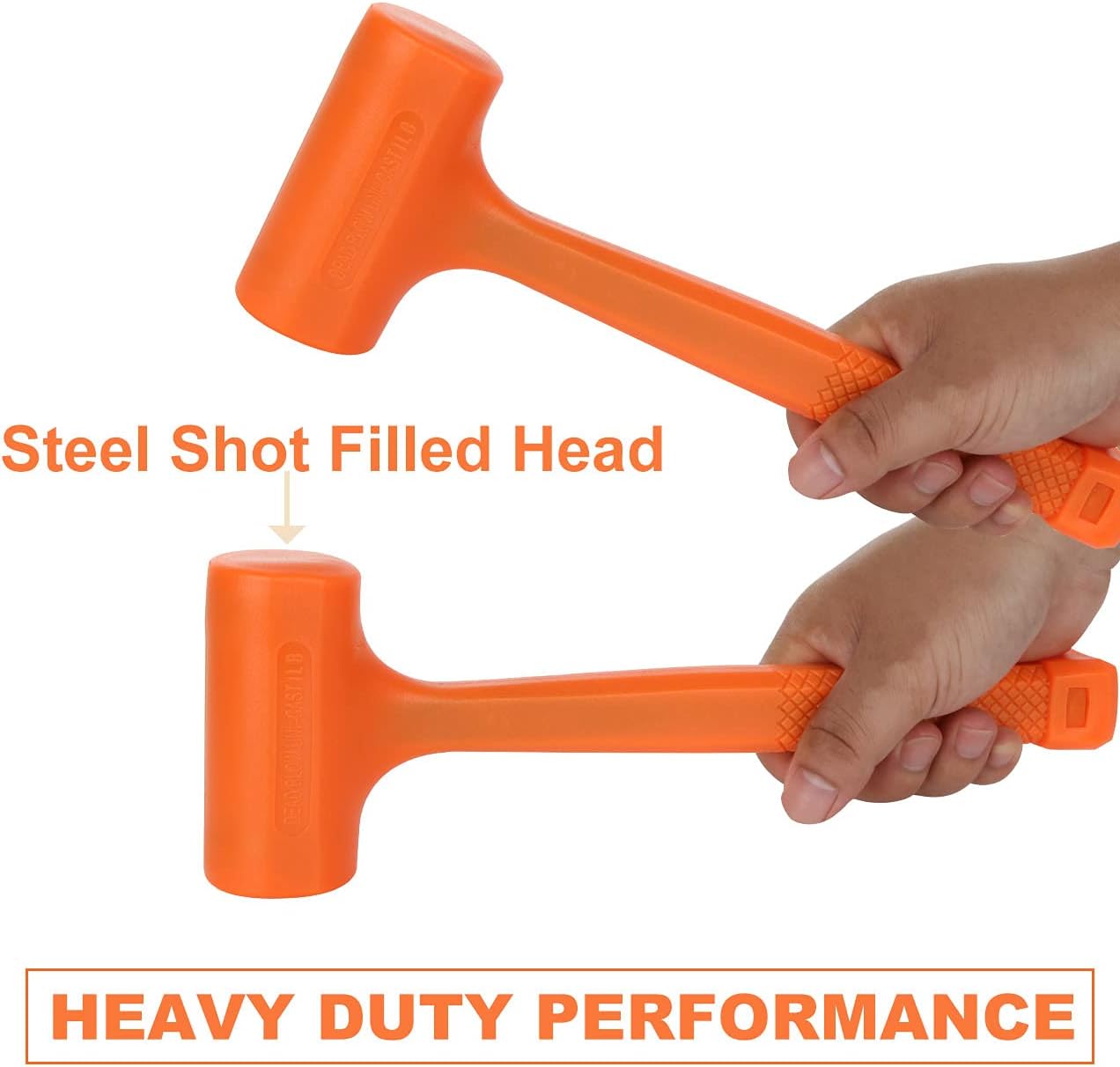 Set 2 martillos bola muerta goma neón naranja 1lb