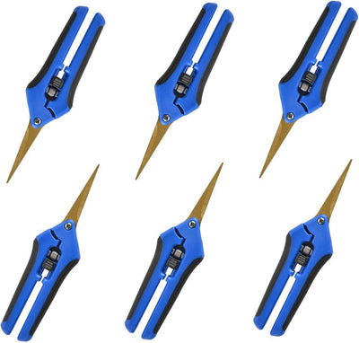 6 Pack Tijeras Podar 6.5pulg Cuchillas Curvas Recubiertas Titanio