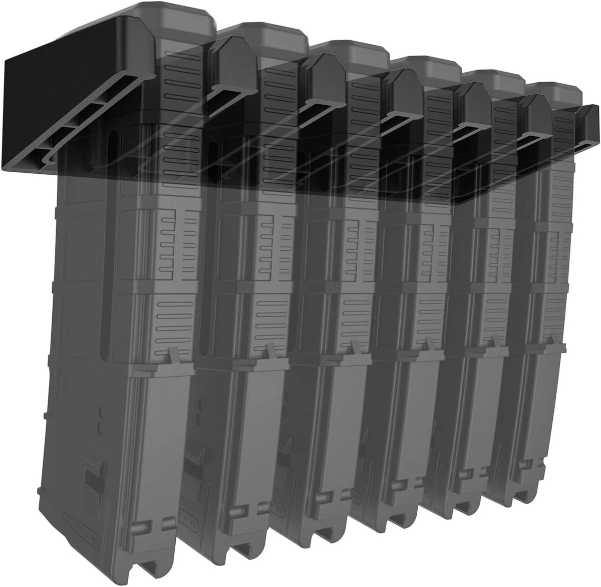 Soporte pared PMag ABS 6x estante revistas