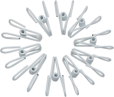 30 Clips Blancos 2pulg PVC para Ropa y Bolsas