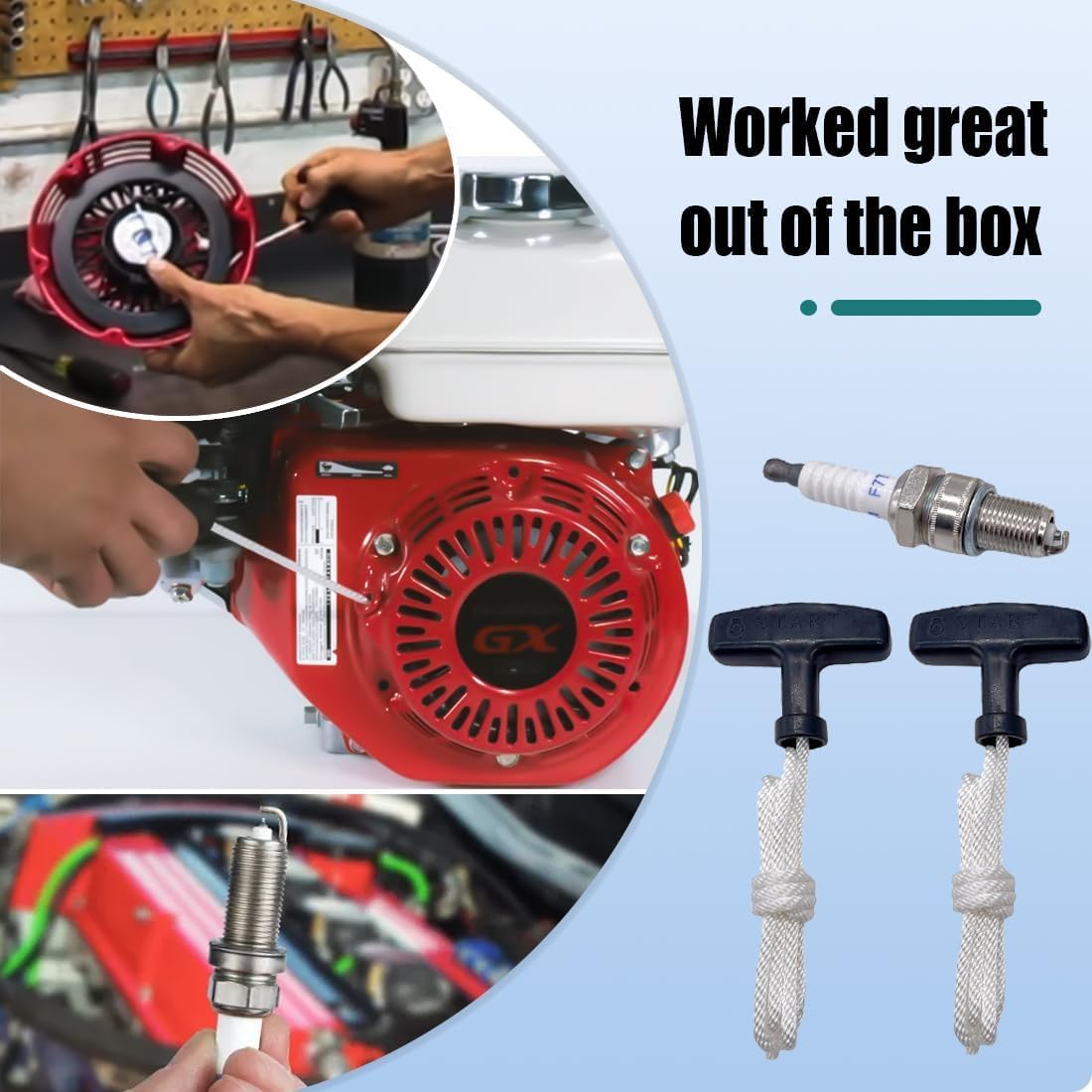 2 Cuerdas Arranque para Motores Mini Generador Honda