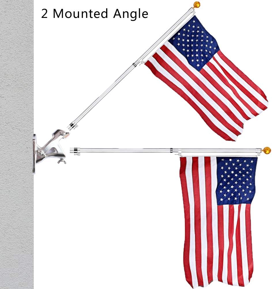 Soporte mástil bandera acero inox 1.25pulg resistente