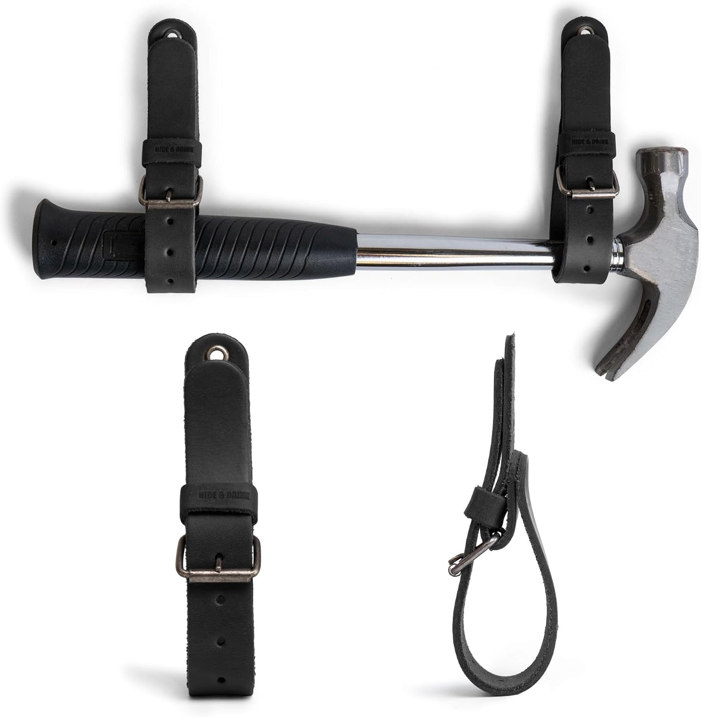 Correas cuero para colgar herramientas set 2 con hebilla