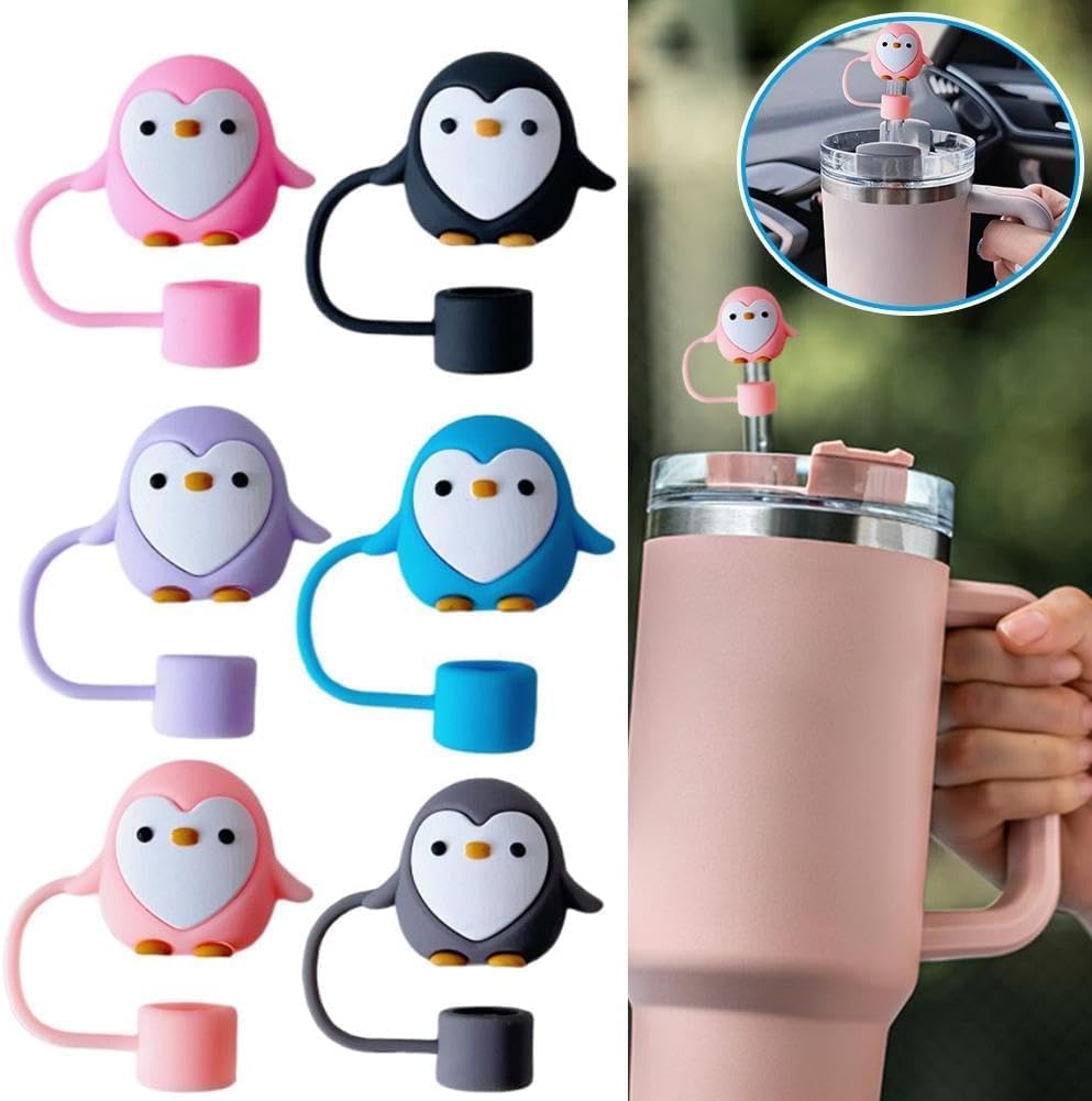 Fundas pajilla pingüino con tapas 0.394" sin BPA