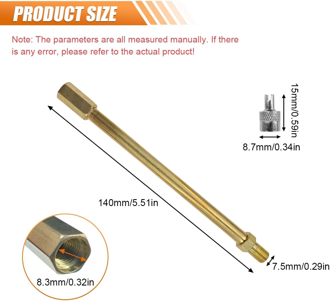 2 Adaptadores Válvula Neumático 5.5pulg Latón Orificio Recto