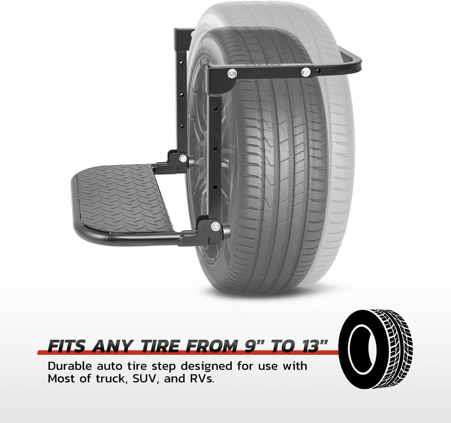 Escalón plegable neumático para auto camioneta 9-13" 330lb