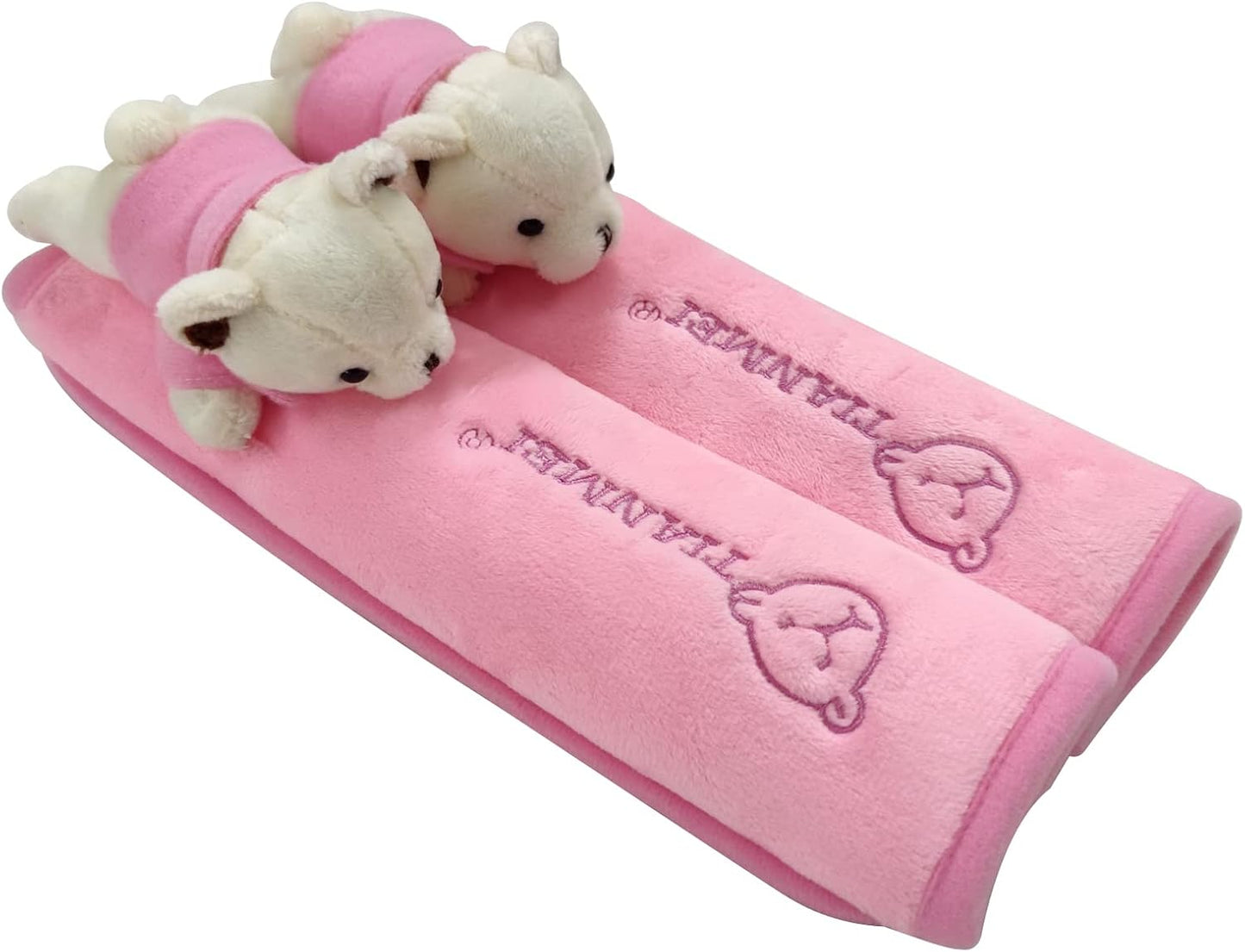 2 Fundas Cinturón Seguridad Coche Estilo Oso Rosa