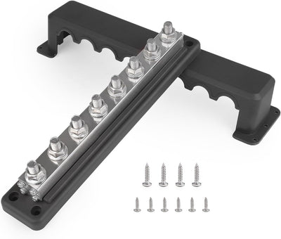 Bloque distribución energía 600A 8x3/8" 12-48V CC