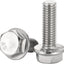 Tornillos hex con brida acero inox 304 10 pzas
