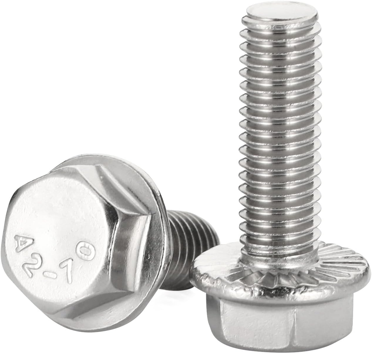 Tornillos hex con brida acero inox 304 10 pzas