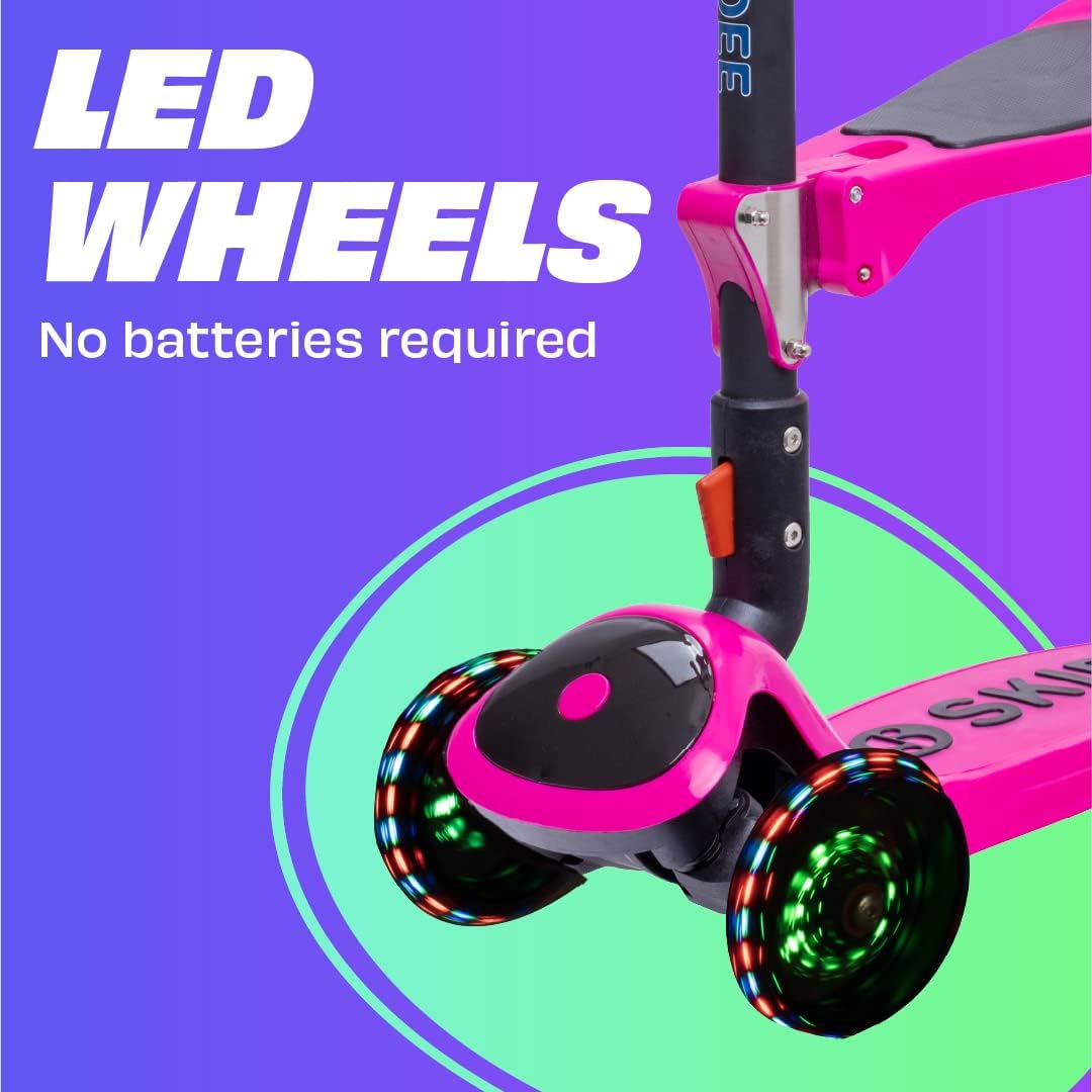 Monopatín plegable para niños 3-12 años con ruedas LED