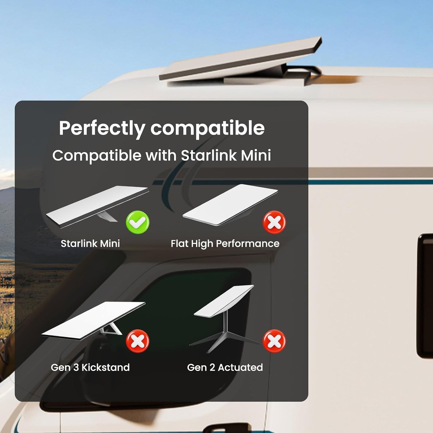Soporte Starlink Mini para coche con kit antirrobo aluminio