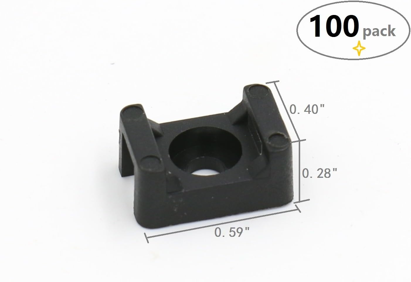 100 Uds Soporte Cables Tipo Silla de Montar Negro