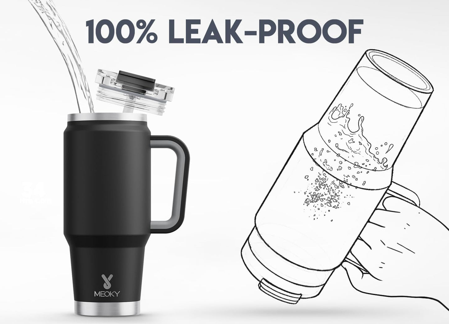 Vaso acero inox 32oz con asa tapa popote aislado 24h