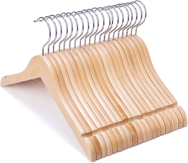 Perchas madera 14pulg para preadolescentes color natural 20uds