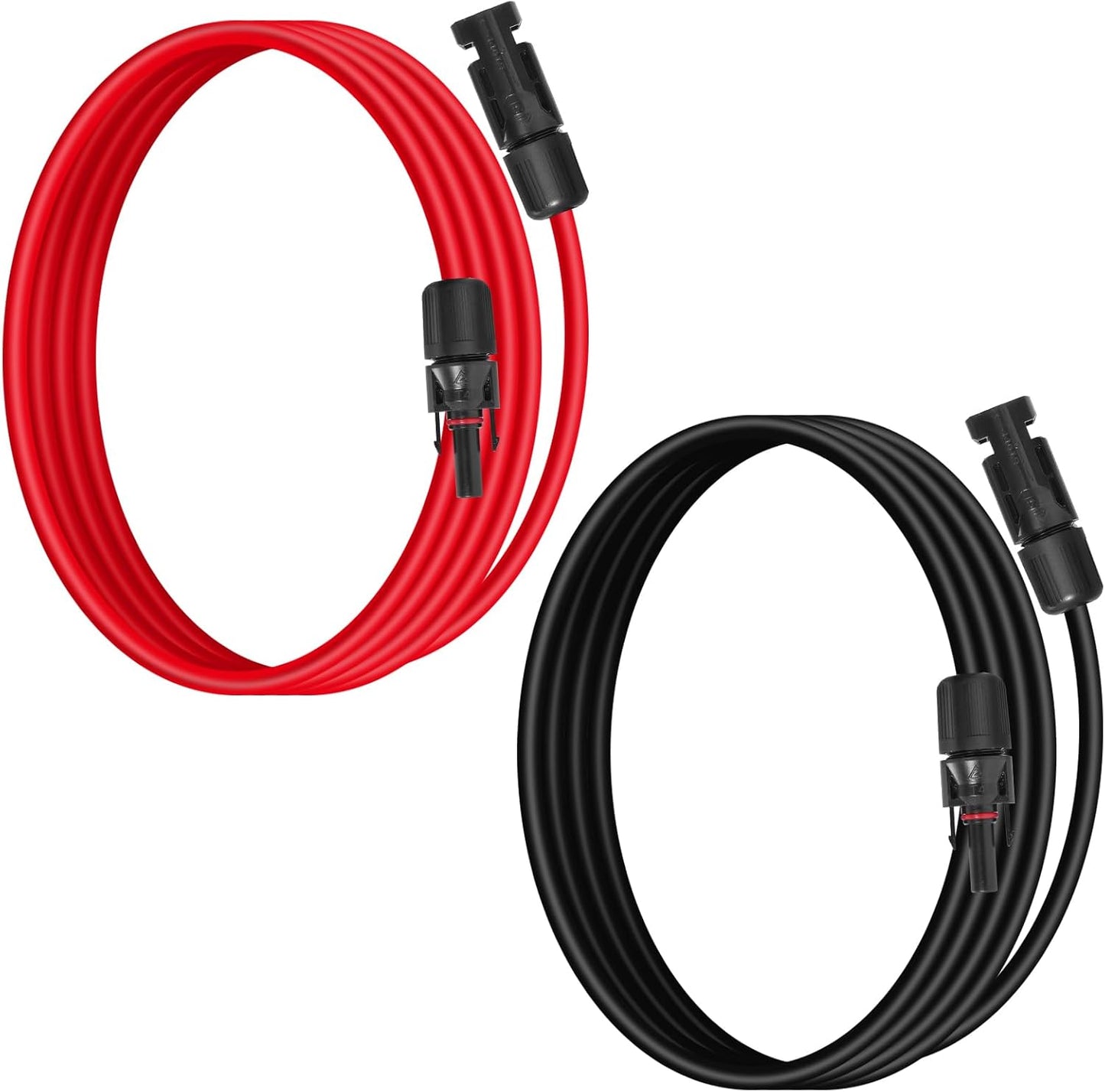 Cable extensión solar 10awg 3ft negro rojo resistente