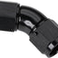 Acoplador 8AN hembra aluminio negro 45 grados