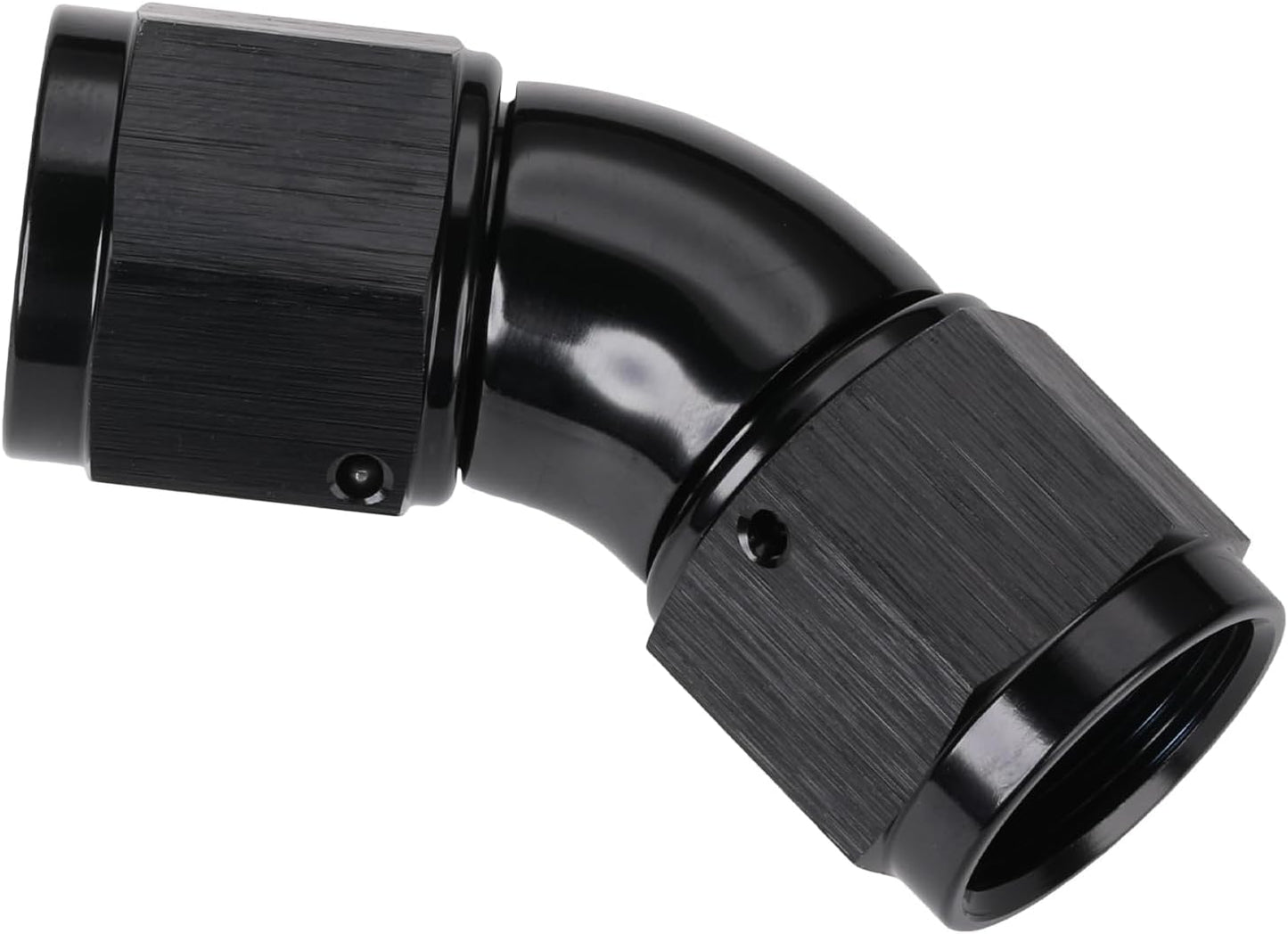 Acoplador 8AN hembra aluminio negro 45 grados
