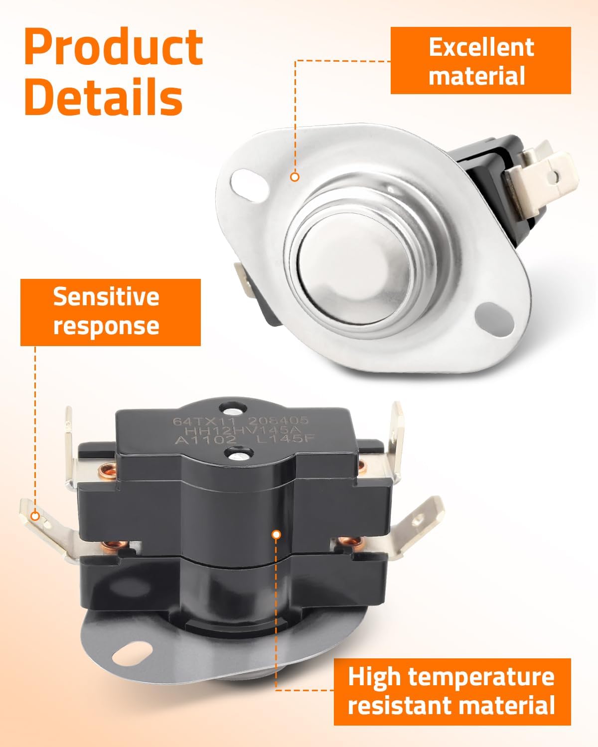 2 Pzas Interruptor Temperatura para Horno Intertherm