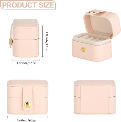 Caja viaje joyería mini organiz. anillos múltiples rosa