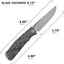 Cuchillo plegable 3.9pulg acero lavado G10 para acampar EDC