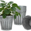 6 Pzas Macetas Metal Plateado 5pulg Galvanizado Drenaje
