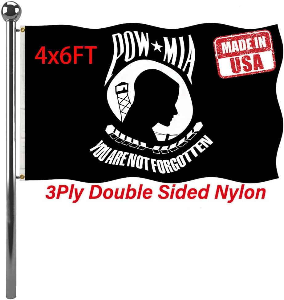 Banderas militares POW/MIA 4x6" doble cara resistente 320D
