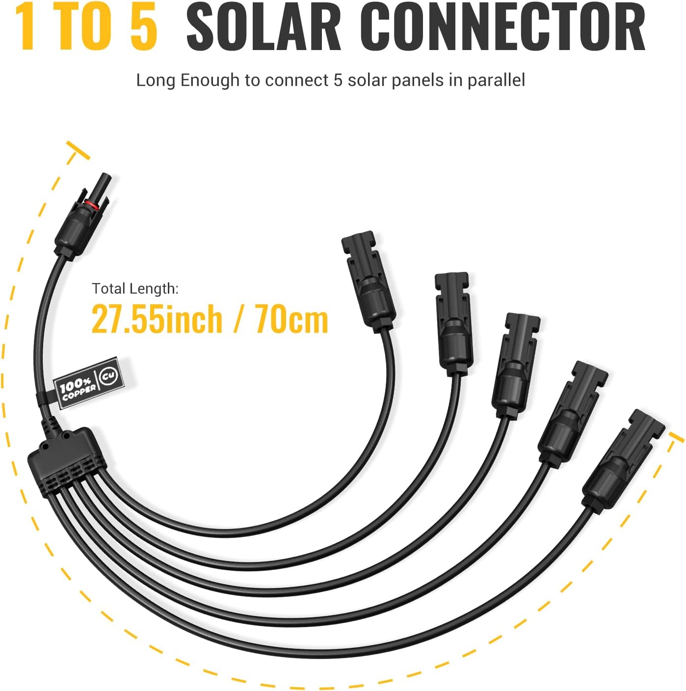 Conectores solares en Y kit herramientas PV 1 a 5
