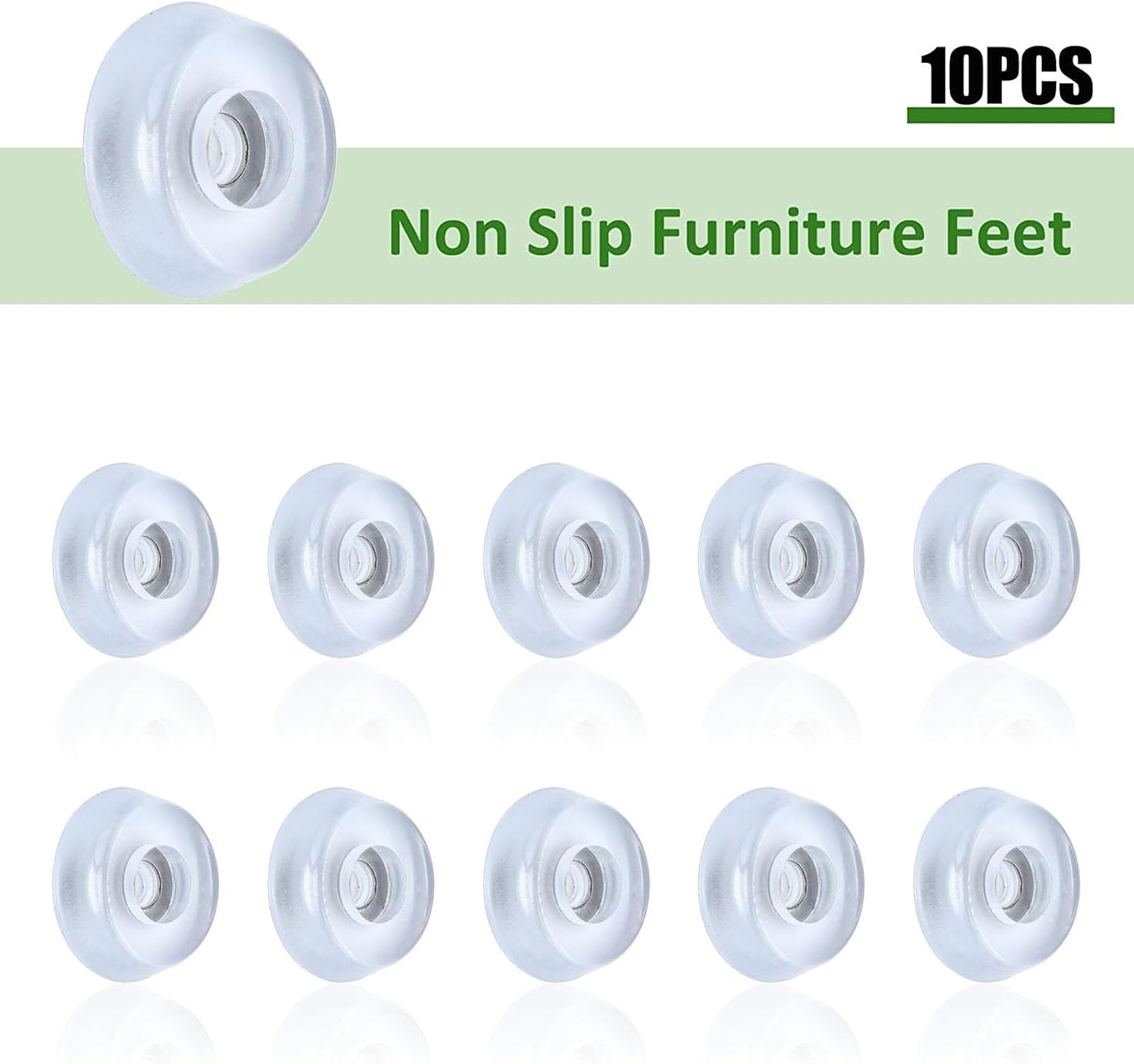 10 Pzas patas goma transparente antiderrap
