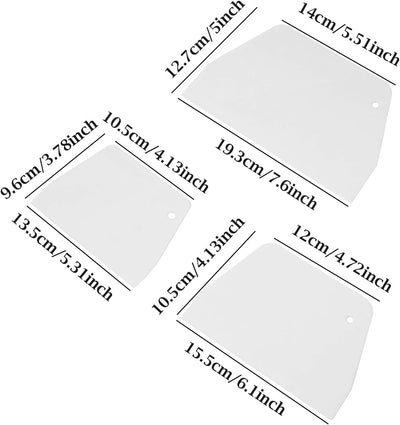 3 Pzas Espátulas Plástico Blanco para Hornear