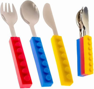 Juego 3 cubiertos para niños bloque entrelazado