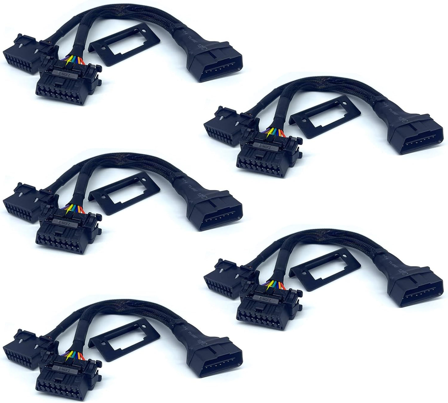 Adaptador OBD2 16PIN 1 macho 2 hembras con soporte 5 PCS
