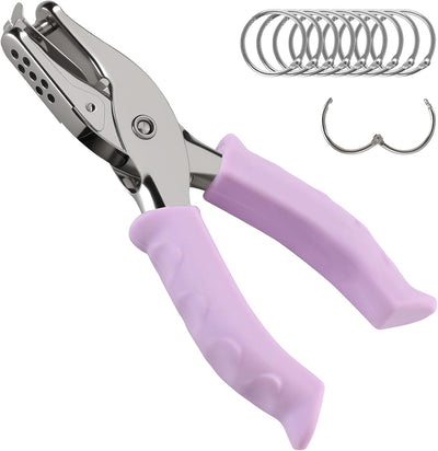 Perforadora 8 hojas anillos 10P para manualidades morado