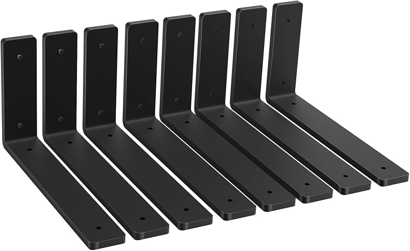 8 Soportes estantería metal en L 8" rústico bricolaje