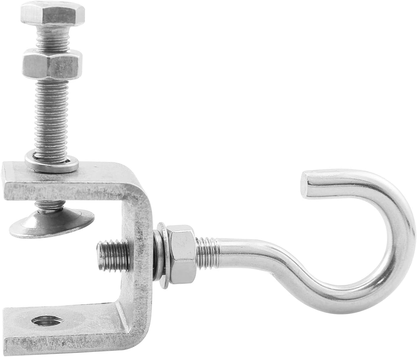 Set 2 abrazaderas C acero inox 1-3/16 pulg y ganchos J