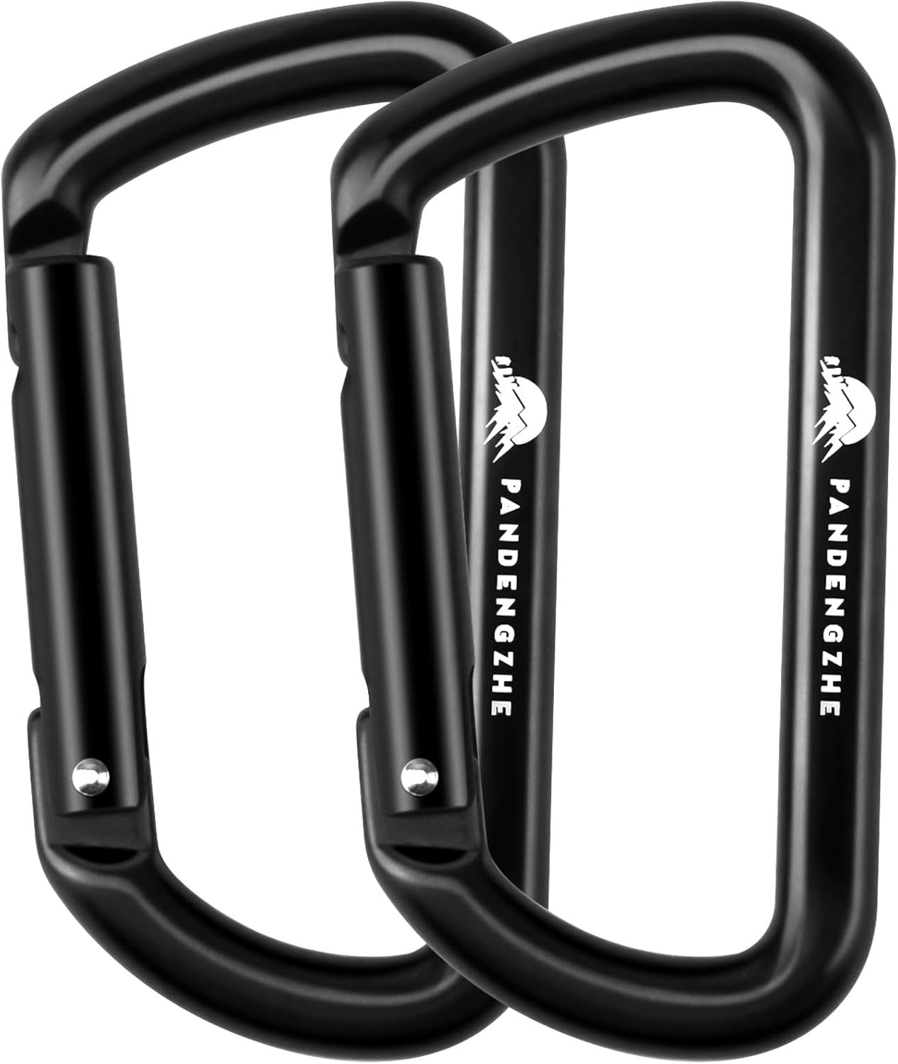 Pack 2 mosquetones forma D 3.2pulg resistente perro grande
