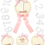 2 Tarjetas Hitos Bebé Lazo Rosa Discos Madera Regalo
