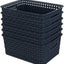 Cestas plástico tejido para cocina baño azul 6 pzas